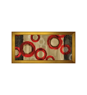 Soyut Şekiller Motifli Kanvas Tablo 80 x 110 cm Gold Çerçeve