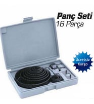 16 Parça Panç Seti Ahşap Kartonpiyer Sunta Alçıpan Delici Testere Takımı Profesyonel Buat