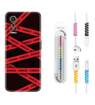 General Mobile GM 21 Pro GM 22 Pro Plus Kılıf Kablo Koruma Spiral Silikon Danger 1372