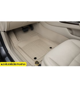 DS 7 Crossback E-Tense 2018-2019-2020-2021-2022-2023-2024-2025 HAVUZLU OTO PASPAS BEJ 3D YUMUŞAK PASPAS