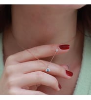 Yaprak Figürlü Zirkon Taşlı Mine İşli Rose Gold Kaplama Gümüş Kolye