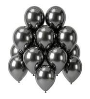 Koyu Gümüş Renk Lateks krom Balon (30 cm) - 12 Adet