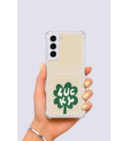 Samsung Galaxy S22 Kartlıklı Lucky Yonca Desenli Kılıf - GLST4077-6600