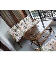 NİVEMESHOME 5 KİŞİLİK MİNDERLİ BAMBU OTURMA SETİ (3+1+1+SEHPA)