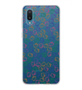 Samsung Galaxy A02 Uyumlu Kapak Hello Kitty Tasarımlı Şeffaf Silikon Kılıf