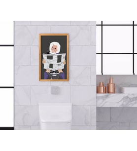 BK Home Banyo Tuvalet Dekoratif Retro Ahşap Tablo-17