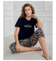 Mihra Kadın Bisiklet Yaka COMPACT PENYE Likralı KAPRİ Kısa Kol Pijama Takımı 90753S - 1 Adet (Siyah)