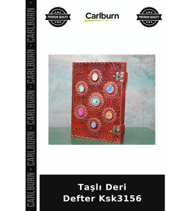 Özel Üretim Not Defteri Günlük Şık Ofis Kişisel Hediye Taşlı Deri Defter Ksk3156