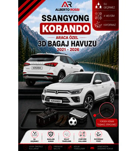 SsangYong Korando 2021 - 2026 Araca Özel 3D Bagaj Havuzu