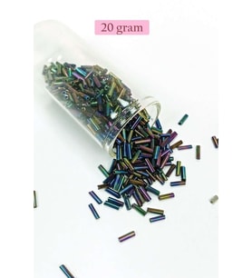 Uzun Boru Kesme Boncuk Çap 2mm Uzunluk 10 mm - 20 Gram - Mavi Yeşil - BNC230