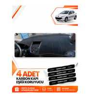 PEUGEOT 206+ (2009-2013) Uyumlu Ön Torpido Koruma Kılıfı Halısı - Siyah