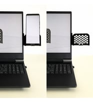 3D Baskı Monitor Telefon Tutucu - Petek Desenli Laptop Kenar Telefon Tutucu-Siyah