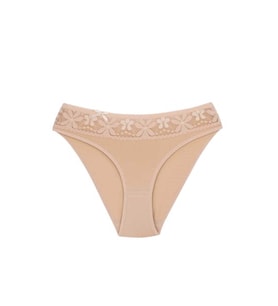 Ceylanoğlu Kadın Likralı Beli Dantelli Bikini Külot C-131 (4 Paket) - Pembe - 5 (Ten)