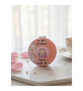 İnşallah Canım Ya Mottolu Sulu Simli Oval Cep Aynası