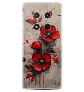 Honor Magic 7 Lite Kılıf Boutique Baskılı Resimli Kırmızı Çiçek Pcode -098