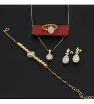925 Ayar gümüş Su Yolu Gold Damla Zarif Set