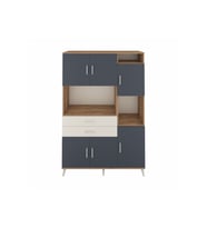 Hyperion Dolap 9 Raflı 2 Çekmeceli 6 Kapaklı 132x44x195 Çam-Antrasit/Aytaşı