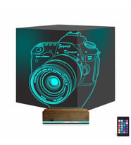 Luvivia Fotoğraf Makinesi Fotoğrafçı Kişiye Özel 3D Lamba - Masa Gece Lambası