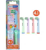 Kids Fun - Çocuklara Özel Extra Yumuşak Oral B Şarjlı Diş Fırçası Yedek Başlığı - 4'lü Yedek Başlık