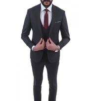 Jan Carlucci Slimfit Yelekli Drop 6 Takım (Antrasit)