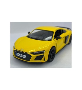 Kinsmart 2020 Audi R8 Coupe - Çek Bırak 5inch. Lisanslı Model Araba, Oyuncak Araba 1:36 Sarı
