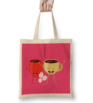 Funny coffee drinKs Art lover Gift Quote - Vintage Retro Rainbow Style Bez Çanta Uzun Saplı
