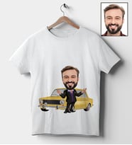 Kişiye Özel Araba Tasarımlı Karikatür Tişört