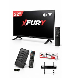 Fury 32’’ (82 Ekran) Kırılmaz Ekran MonitörÇanaklı/Çanaksız WiFi'li Uydu Alıcısı+TV Askı Aparatı HEDİYE