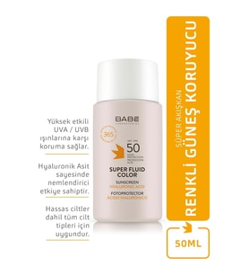 Babe Sun SPF 50 Super Fluid Güneş Koruyucu 50 ml - Renkli