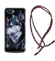 Oppo A5S A15 A16 A54 A55 A73 A74 Kılıf Boyun Asklı Rasta Silikon Dog Eyes 1761