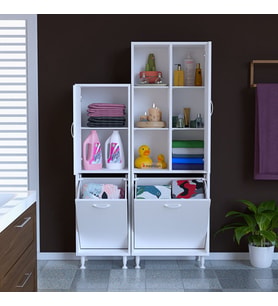 MODİLAYN Forbest İnci 95 x 165 cm Çamaşır Hazneli Çok Amaçlı Banyo & Mutfak Dolabı