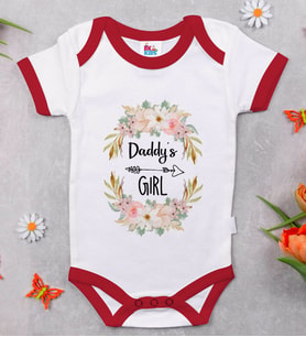 BK Kids Daddy's Girl Tasarımlı Kırmızı Bebek Body Zıbın-1