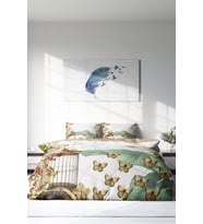 Çift Kişilik ( Lastikli Çarşaflı ) %100 Pamuk Saten Nevresim Takımı Butterflys