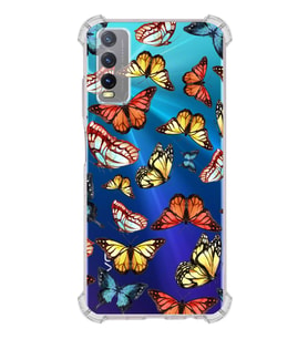 PrintiFy Vivo Y20S Uyumlu Water Color 2 Baskılı Şeffaf Köşe Korumalı Antişok Kılıf