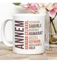 Annelere Özel İsimli Kahve Kupası