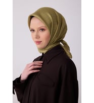 Klasik Desen İpek Twill Eşarp  - 2026 İlkbahar-Yaz (T)  4317 (Yeşil)