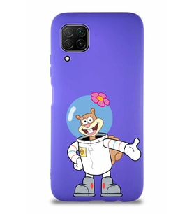 Huawei P40 Lite Soft Premier Kapak Sandy Tasarımlı Silikon Kılıf - Mor (Şeffaf)