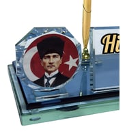 Sentez Atatürk Masa Üstü İsimlik Yeni İş Hediyesi (Altın / Dore)