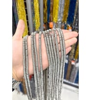 Hematit Taşı Rondela Kesim Mat Titanyum 6x1mm Doğal Taş Dizi