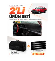 e-biz VOLKSWAGEN PASSAT B2 (1980-1988) Uyumlu Torpido Örtüsü + Tay Tüyü Çanta - Siyah - VW014
