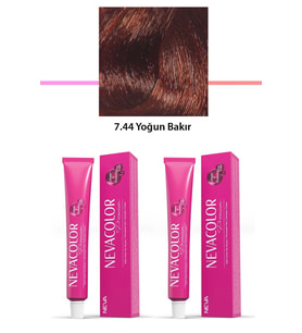 2 li Set Premium 7.44 Yoğun Bakır - Kalıcı Krem Saç Boyası 2 X 50 g Tüp