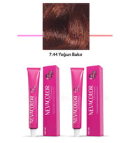 2 li Set Premium 7.44 Yoğun Bakır - Kalıcı Krem Saç Boyası 2 X 50 g Tüp
