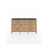 Arges Konsol 5 Raflı 3 Çekmeceli 8 Kapaklı 176x30x99 Antrasit-Çam