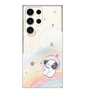 Samsung Galaxy S24 ULTRA Uyumlu Sevimli Köpek Desenli Şeffaf Telefon Kılıfı