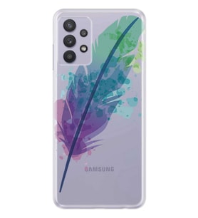 Kılıfland Samsung Galaxy A32 Kılıf Silikon Resimli Kapak Watercolor Leaf Stok 108