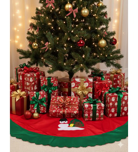 Yılbaşı Ağaç Örtüsü Elyaf Kabartma Noel Baba Figür