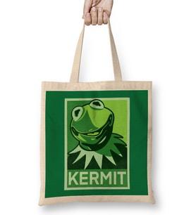 Green Kermit Bez Çanta Uzun Saplı