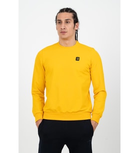 Maraton Regular Erkek Bisiklet Yaka Sarı Sweatshirt