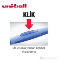 Uni-Ball Shalaku Mavi 0.5 mm Versatil Uçlu Kalem Yandan Basmalı Silgili S M5-228