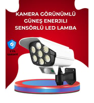 Uzaktan Kumandalı Güneş Enerjili Led Güvenlik Lambası Kamera Tipi Hareket Sensörlü
